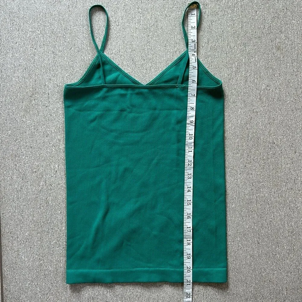 NWOT Free People V-neck Soft Stretchy Fitted Cami Tank Top Bra in Green XS/S